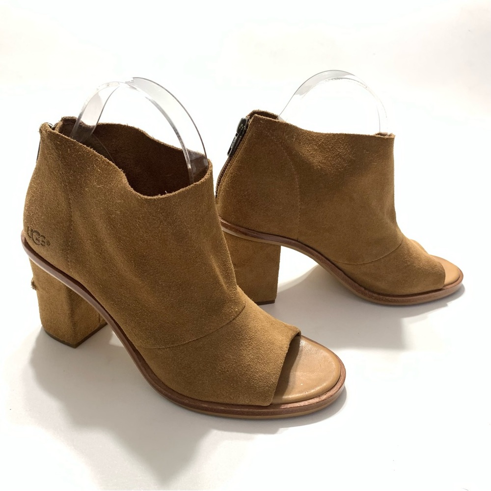 Ugg Ginger Open Toe Suede Boot Ankle Bootie - image 1